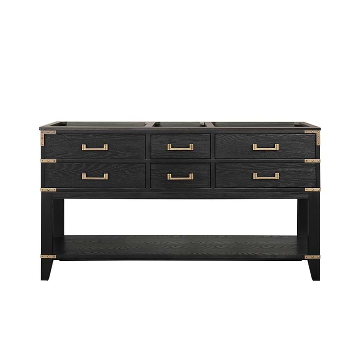 Calico Black Oak 60" Double Vanity without Top