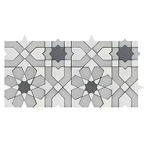 Cantico Fes Cloud Gray Mixed Finish Lava Stone and Cement Mosaic Tile