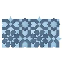 Cantico Fes Sky Blue Mixed Finish Lava Stone and Cement Mosaic Tile