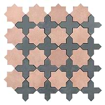 Cantico Mara Terracotta Matte Lava Stone and Cement Mosaic Tile