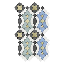 Cantico Nador Multicolor Mixed Finish Lava Stone and Cement Mosaic Tile