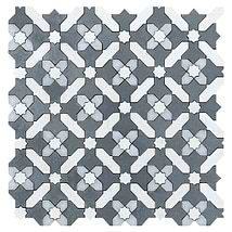 Cantico Safi Cloud Gray Mixed Finish Lava Stone and Cement Mosaic Tile