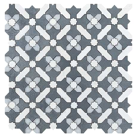 Cantico Safi Cloud Gray Mixed Finish Lava Stone and Cement Mosaic Tile