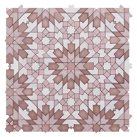 Cantico Taza Terracotta Rosa Mixed Lava Stone and Cement Mosaic Tile