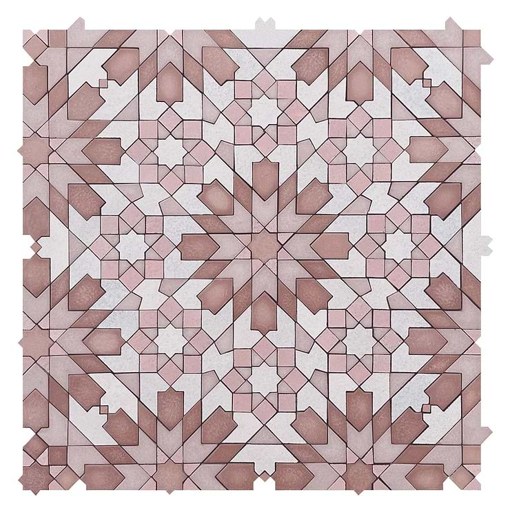 Cantico Taza Terracotta Rosa Mixed Lava Stone and Cement Mosaic Tile