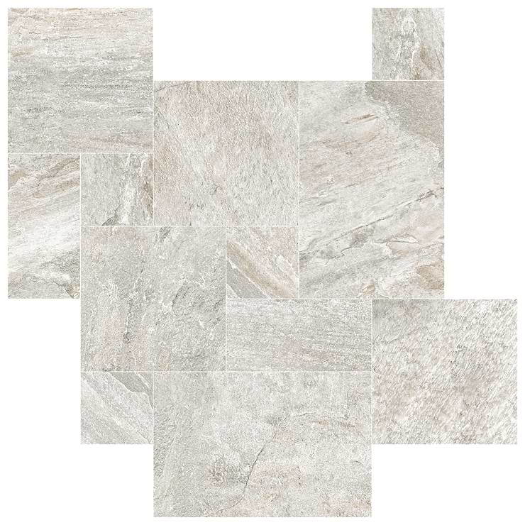 Shala Smoke White French Pattern Matte Porcelain Tile