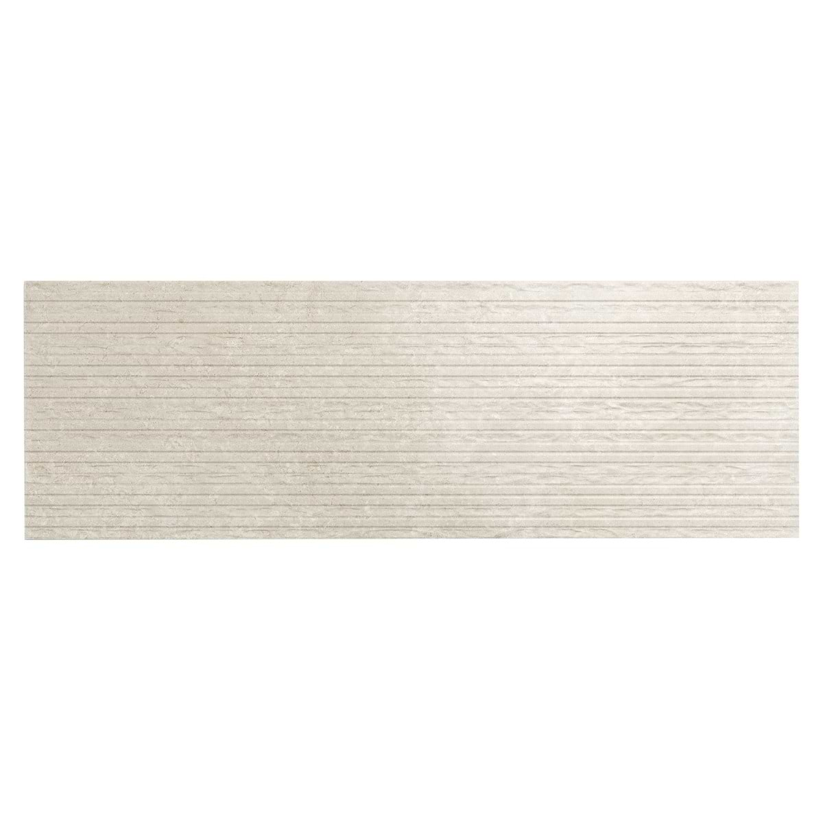 Stoneside Cream Beige Deco 12x36 Matte Ceramic Tile