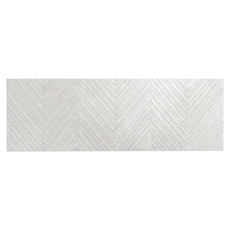 Stoneside Linen Warm Gray Chevron 12x36 Matte Ceramic Tile