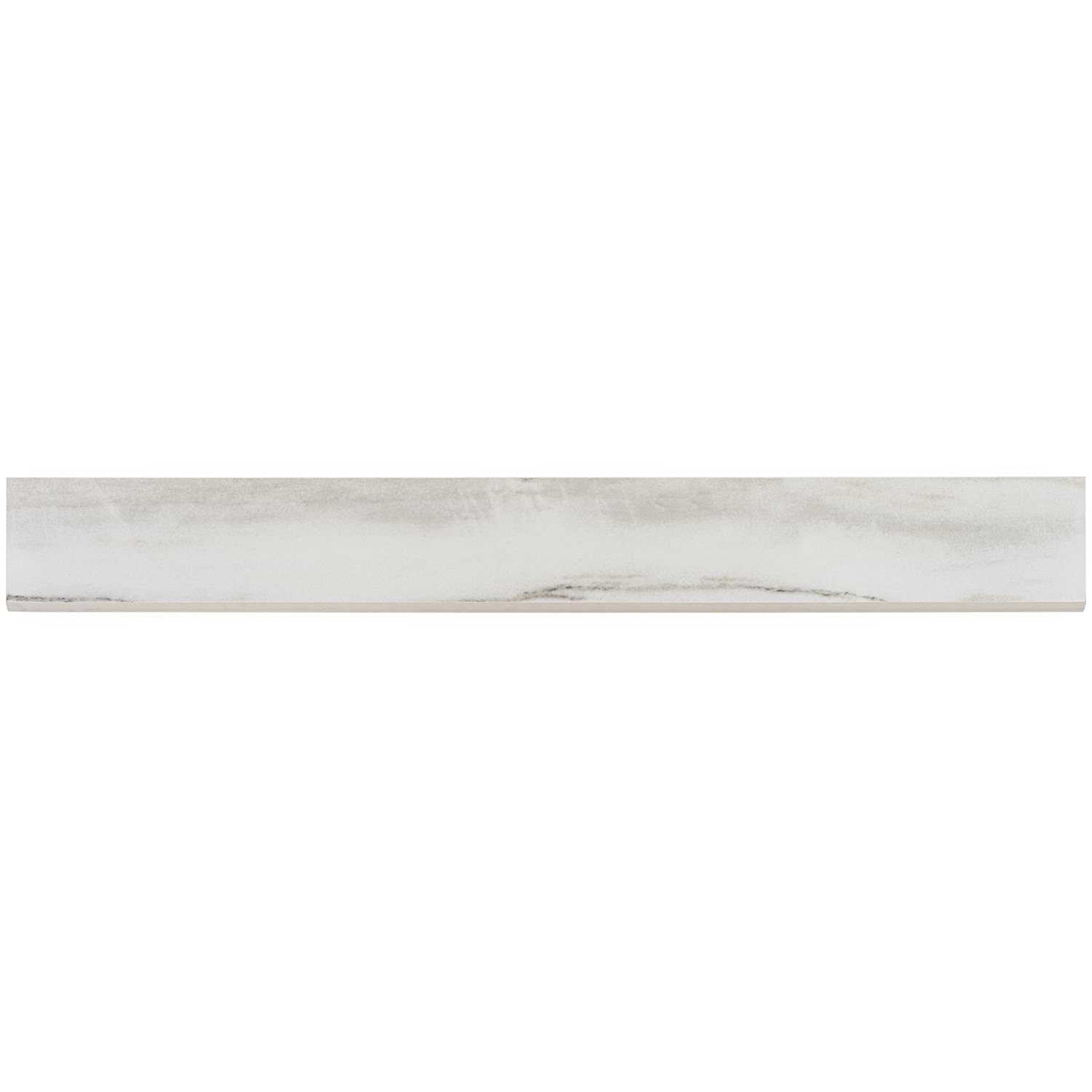 Basic Marble Lasa Bianco White 3x24 Satin Porcelain Bullnose