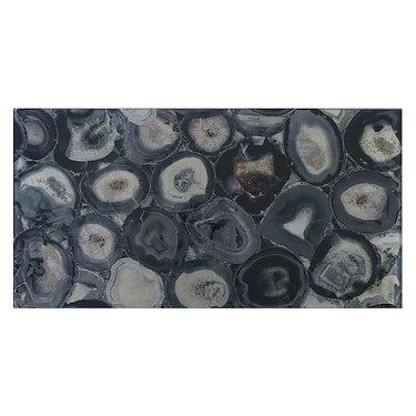 Agate Glass Riviera Blue 18x36 Glossy Tile