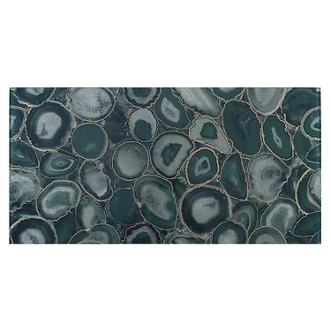 Agate Glass Teal Green 18x36 Glossy Tile