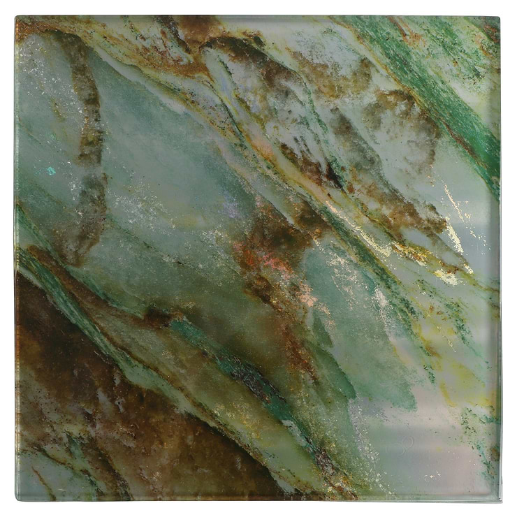 Gem Emerald Green 9x9 Polished Glass Tile