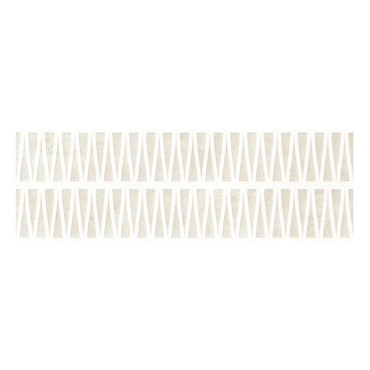 Terramay Deco White 12x36 3D Mixed Finish Matte Ceramic Tile