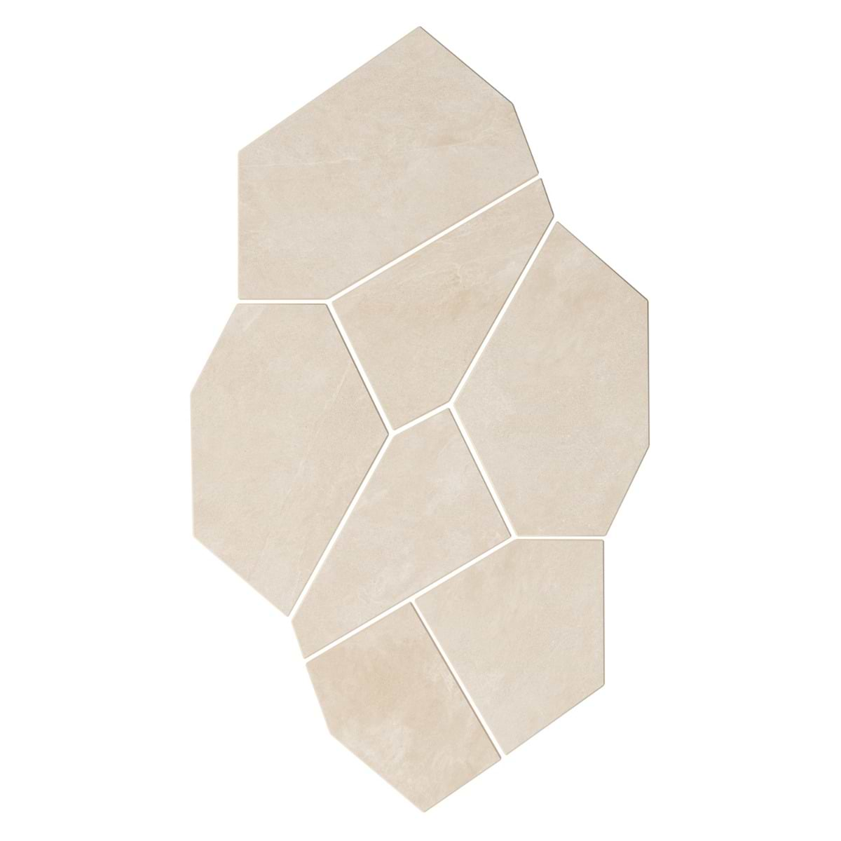 Era Crema Beige Organic Pattern Limestone Look Matte Porcelain Mosaic Tile