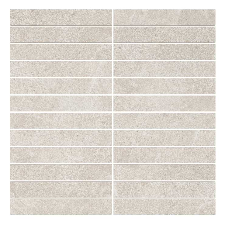 Era Linen White 1x6 Stacked Limestone Look Matte Porcelain Mosaic Tile ...