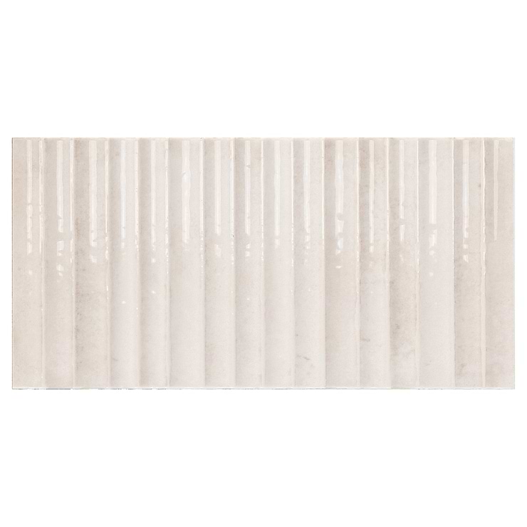 Curve Fluted White 6x12 3D Glossy Ceramic Tile
