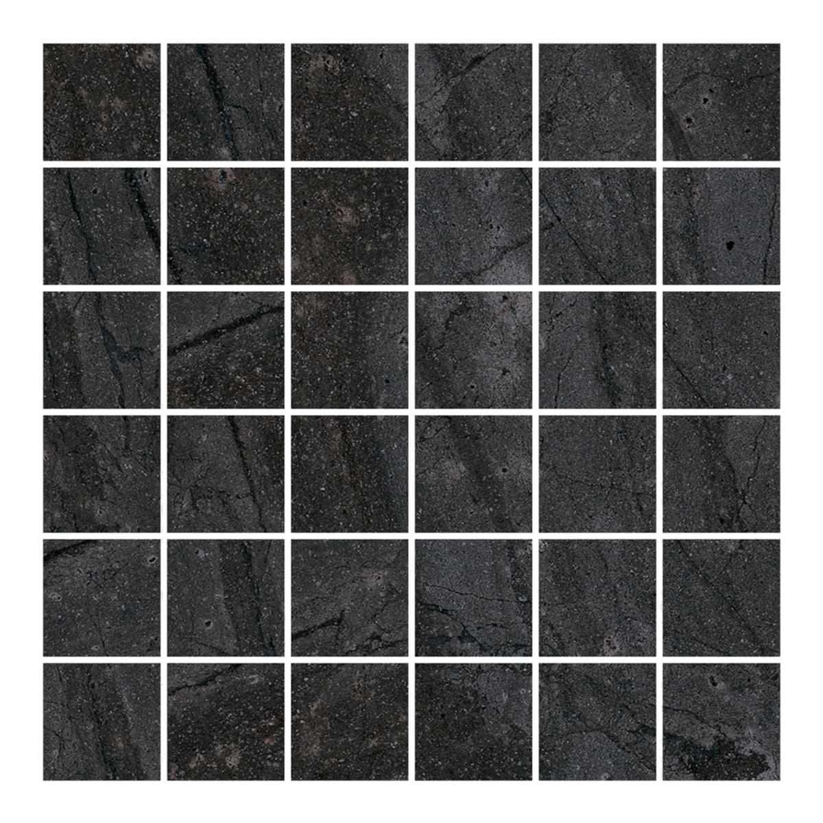 Santo Charcoal Black 2x2 Matte Porcelain Mosaic Tile