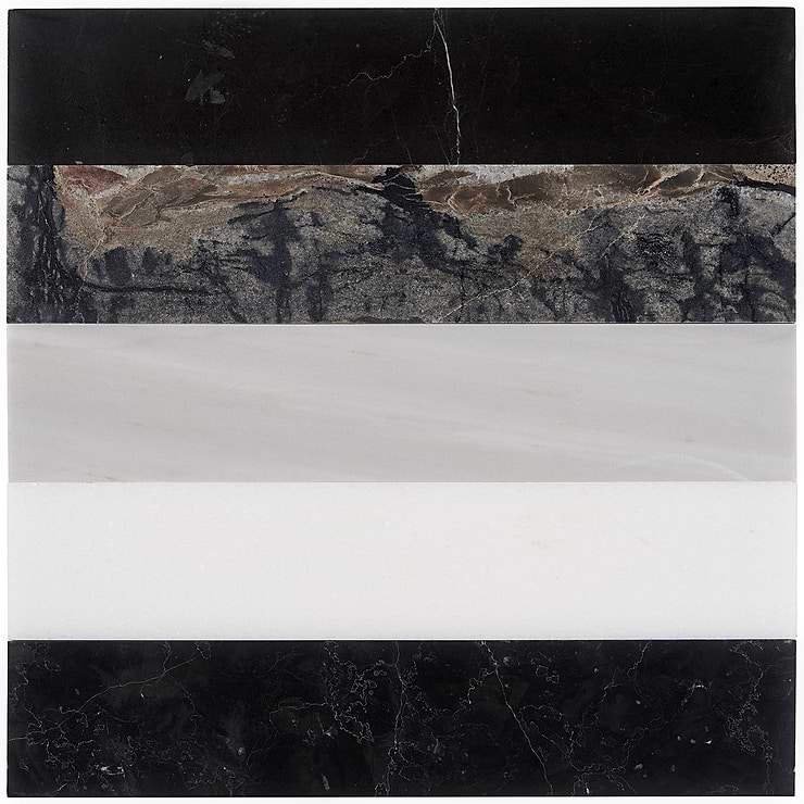 Arc Linear Night 12x12 Polished Marble by Elizabeth Sutton