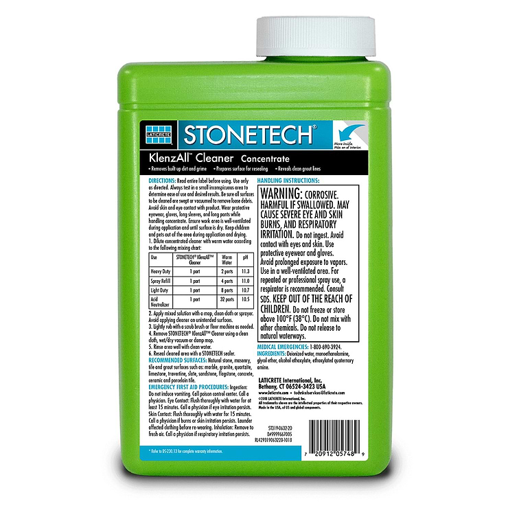 Laticrete Heavy Duty KlenzAll™ Cleaner Concentrate for Natural Stone- Tile- & Grout - Quart