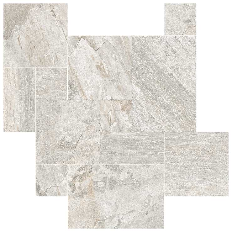 Shala Smoke White French Pattern Matte Porcelain Tile