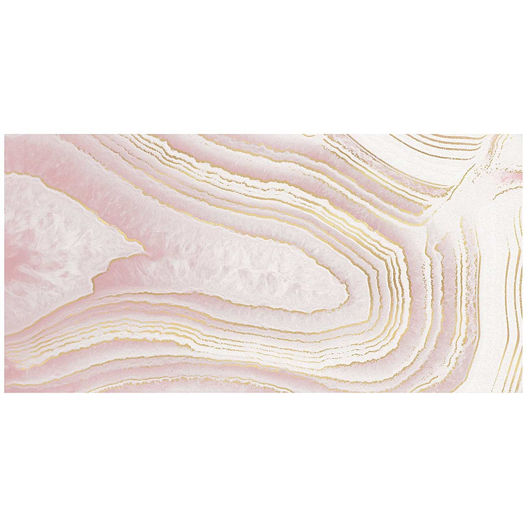 Agate Art Himalaya Pink 24x48 Artisan Decor Polished Porcelain Tile