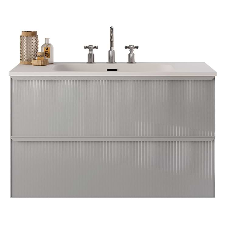 Astor Pearl 36" Single Vanity with Integrated White Solid SurfaceTop