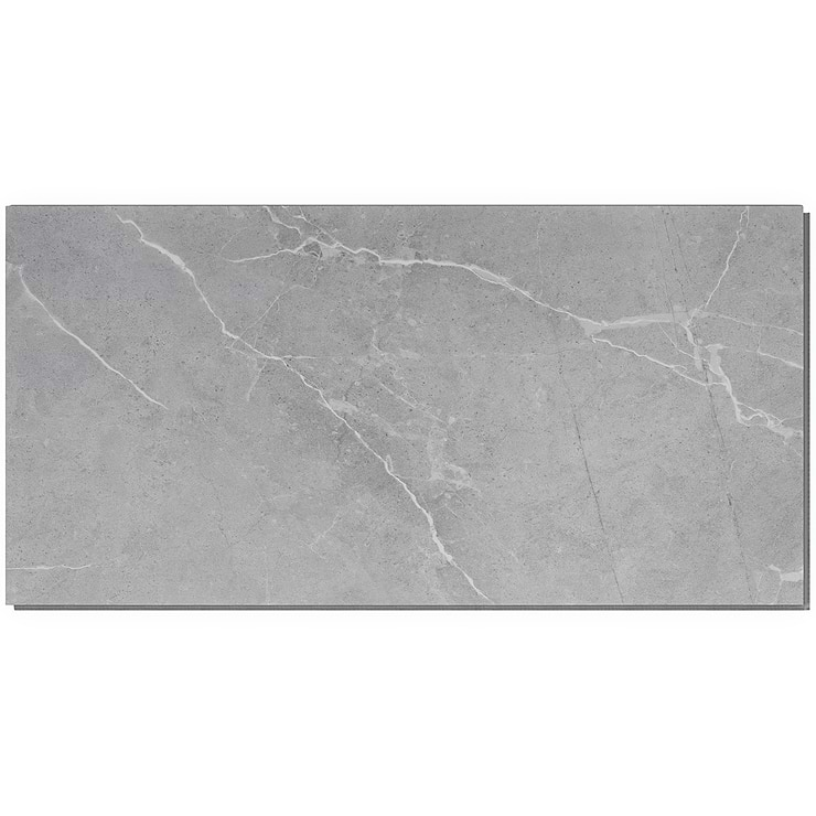 Optoro Chauny Marble Medium Gray 28mil Wear Layer Rigid Core Click 12x24 Luxury Vinyl Tile