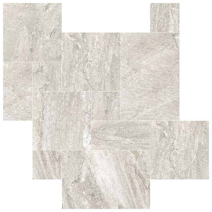 Shala Smoke White French Pattern Matte Porcelain Tile