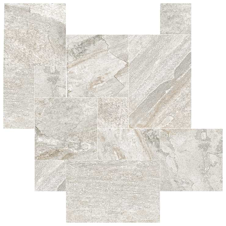 Shala Smoke White French Pattern Matte Porcelain Tile