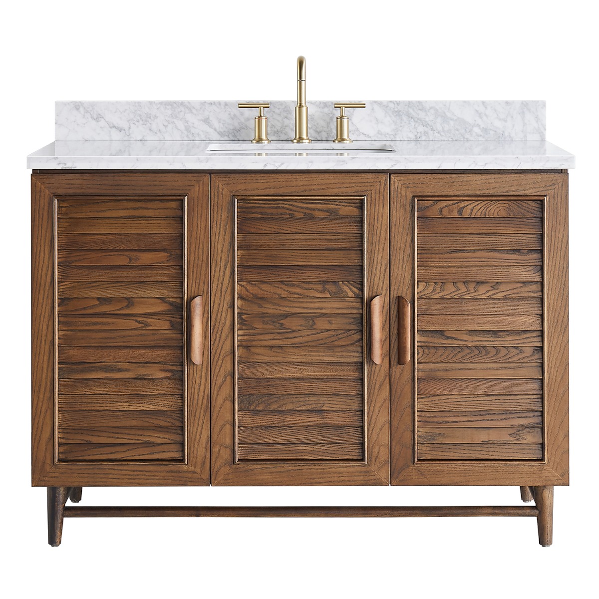 Lowell Dark Walnut 48" Single Vanity with Carrara Marble Top