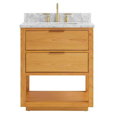 Dayton 30" Wood Grain Vanity with Marble Counter
