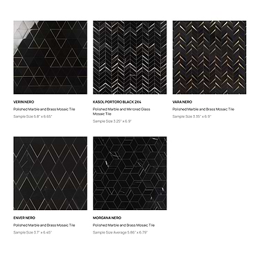 Sample Bundle 5 Best Selling Black and Gold Marble Tiles