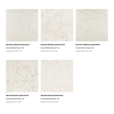 Sample Bundle 5 Best Selling Cream Pebblestone Mosaic Tiles