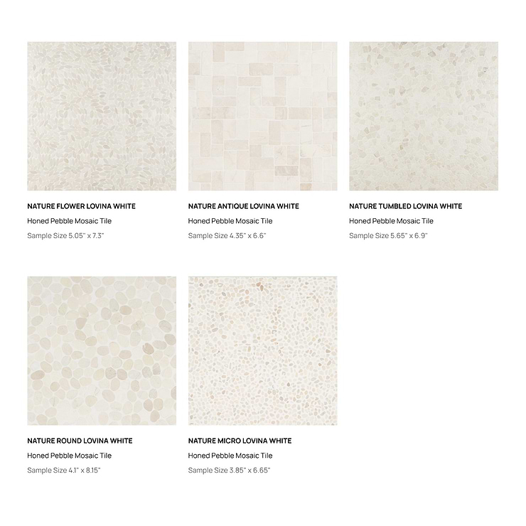 Top Selling Cream Pebblestone Mosaic Tiles Sample Bundle (5)