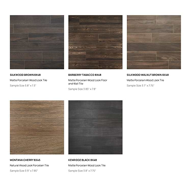 Sample Bundle 5 Best Selling Dark Wood Look Plank Porcelain Tiles