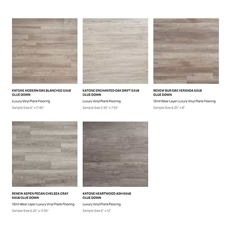 Top Selling Gray Glue Down LVT Sample Bundle (5)