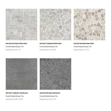 Sample Bundle 5 Best Selling Gray Pebblestone Mosaic Tiles