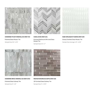 Sample Bundle 5 Best Selling Gray Metallic Glass Backsplash Tiles