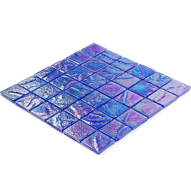 Laguna Iridescent Blue 2x2 Squares Glass Tile