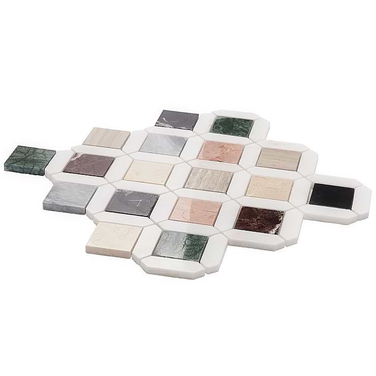 Nola Multicolor 2x2 Polished Marble Mosaic Tile