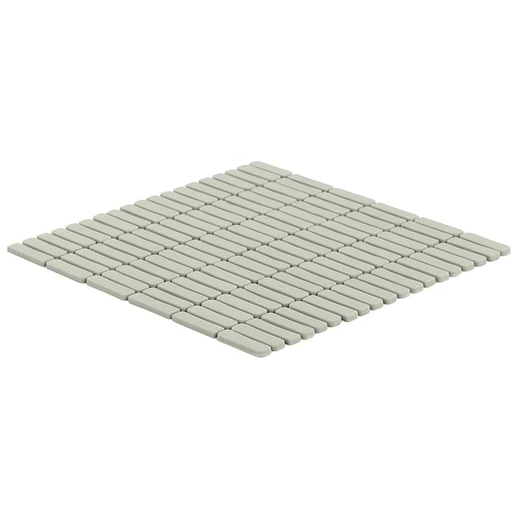 Venini Sage Green 1/2" x 2" Mini Brick Frosted Glass Mosaic Tile