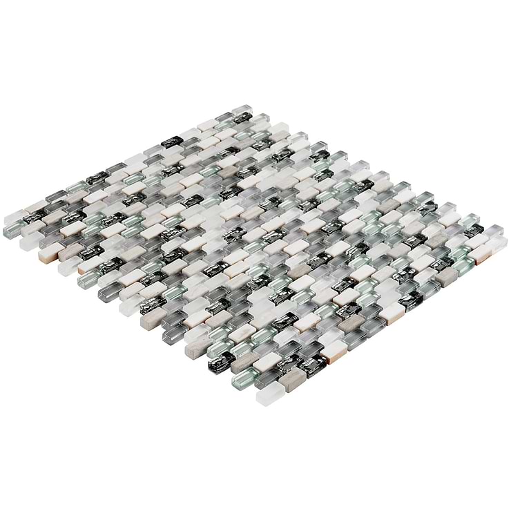 Paragon Moon Jewel Multicolor Mini Brick Marble & Glass Mosaic Tile