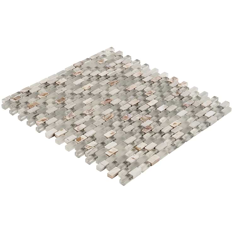 Paragon Calico Beige Mini Brick Marble & Glass Mosaic Tile