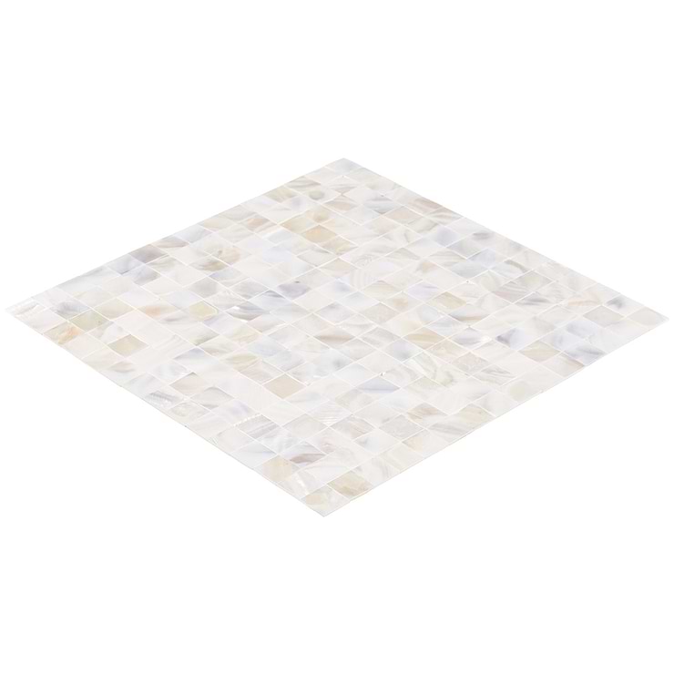 Mother of Pearl LPS Beige Small Squares Seamless Peel & Stick Self Adhesive Polished Pearl Shell Mosaic Tile