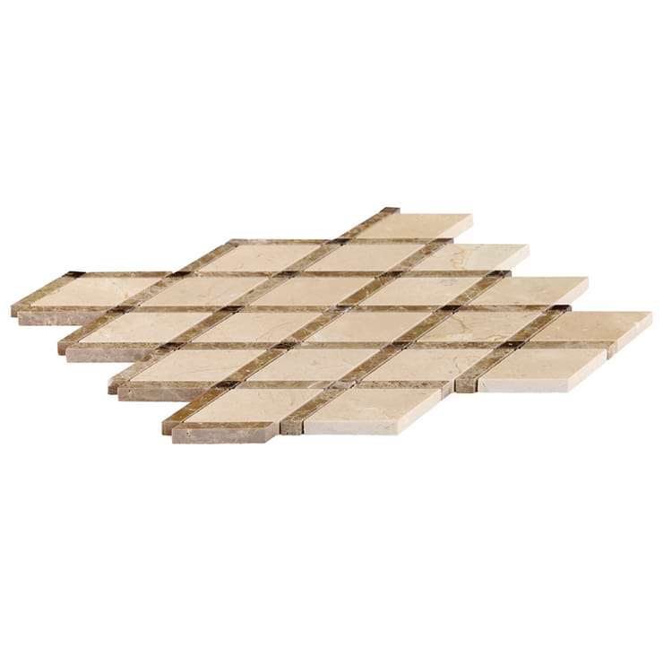 Imperial Woodland Blend Beige Marble Polished Mosaic Tile