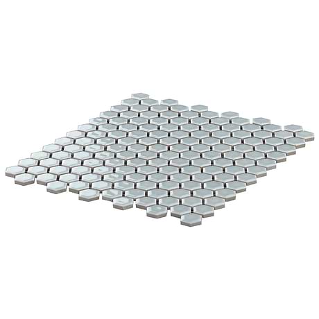 Eden Modern Gray 1" Rimmed Hexagon Polished Porcelain Mosaic