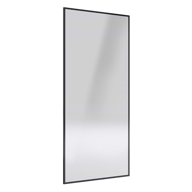 Finestra 34x74" Reversible Fixed Shower Door with Clear Glass in Matte Black