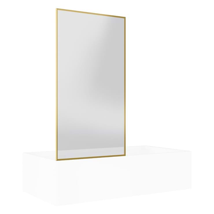 Finestra 34x62" Reversible Fixed Bathtub Door with Clear Glass in Brushed Gold