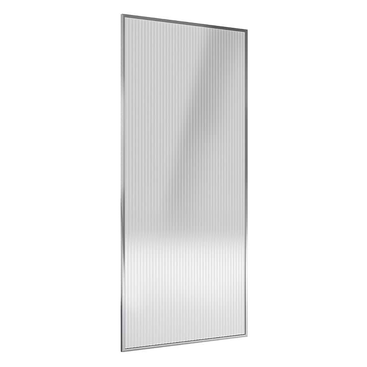 Finestra 34x74" Reversible Fixed Shower Door with Fluted Glass in Chrome