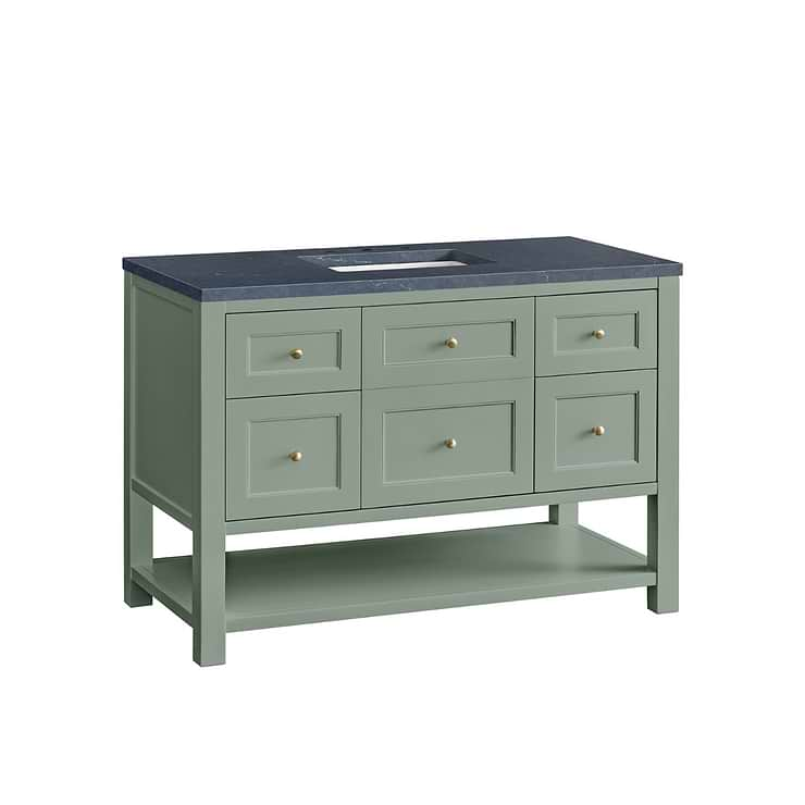 James Martin Vanities Breckenridge Smokey Celadon Green 48" Single Vanity with Charcoal Soapstone Quartz Top